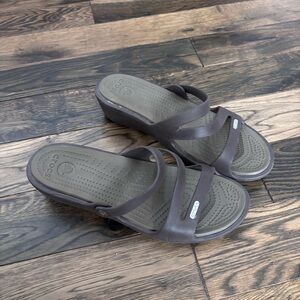 Crocs Women's Patricia Brown Wedge Sandals